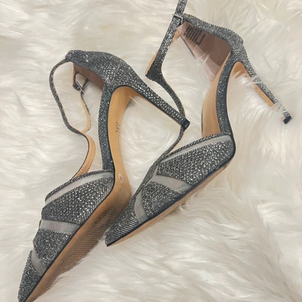Sparkling Silver Stiletto Heels